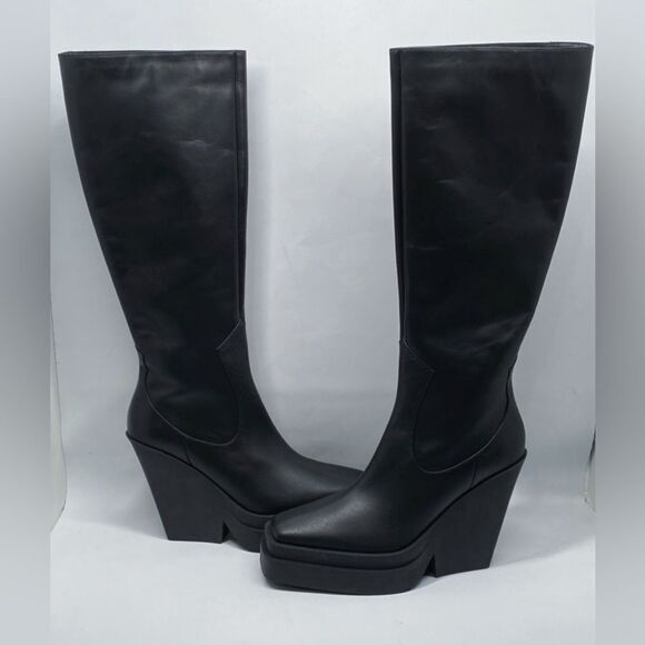 Gia Borghini Texan Leather Platform Knee-High Boots size 40 - Picture 8 of 13